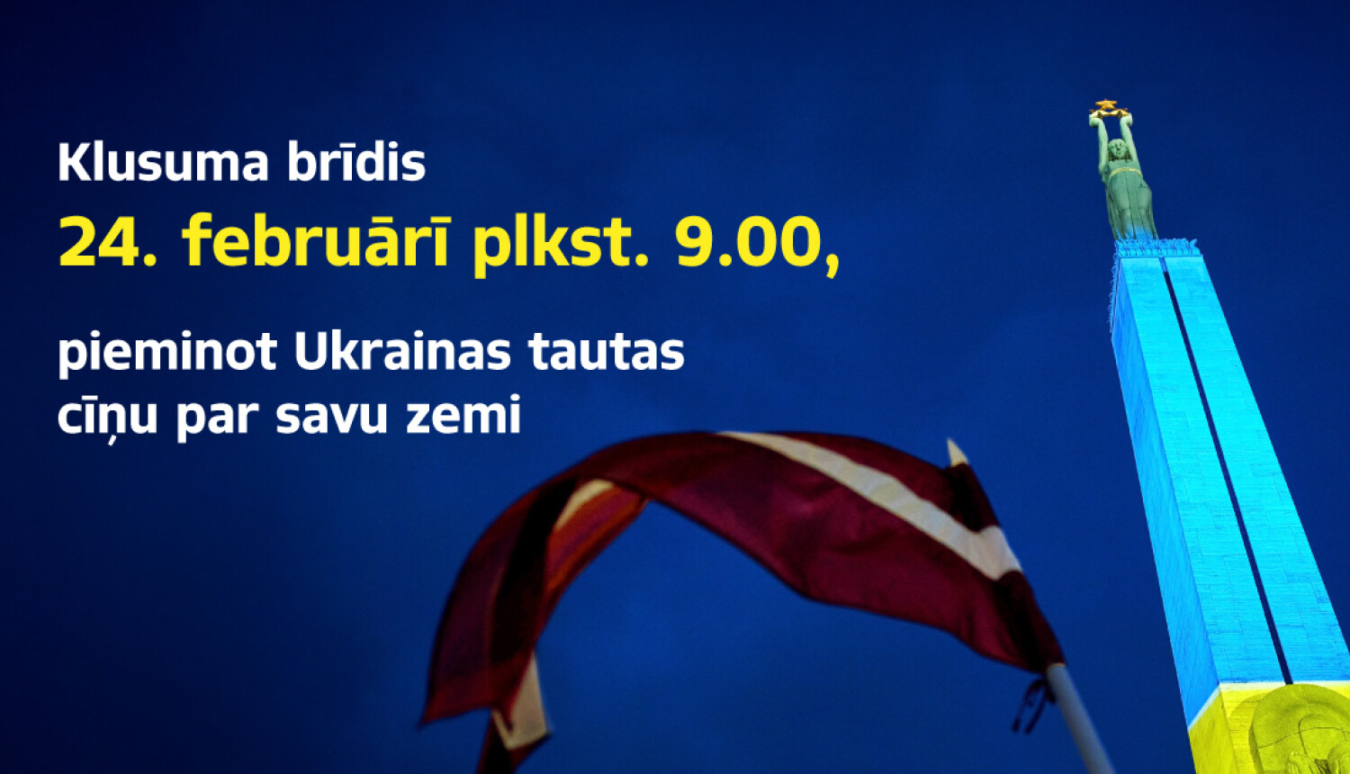Rīt aicina vienoties klusuma brīdī, pieminot Ukrainas tautas upurus