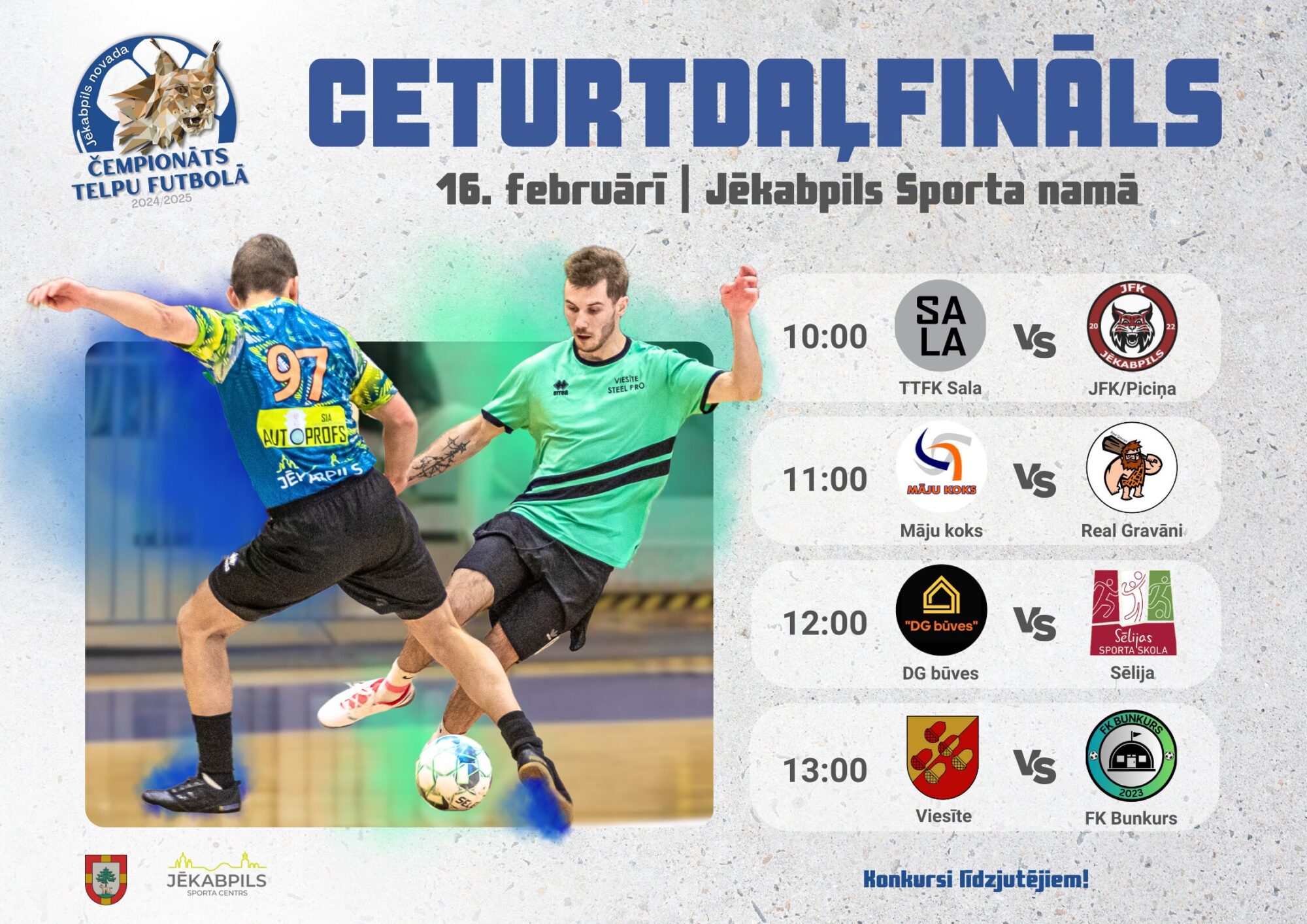 Pēc nedēļas sāksies novada telpu futbola čempionāta izslēgšanas spēles