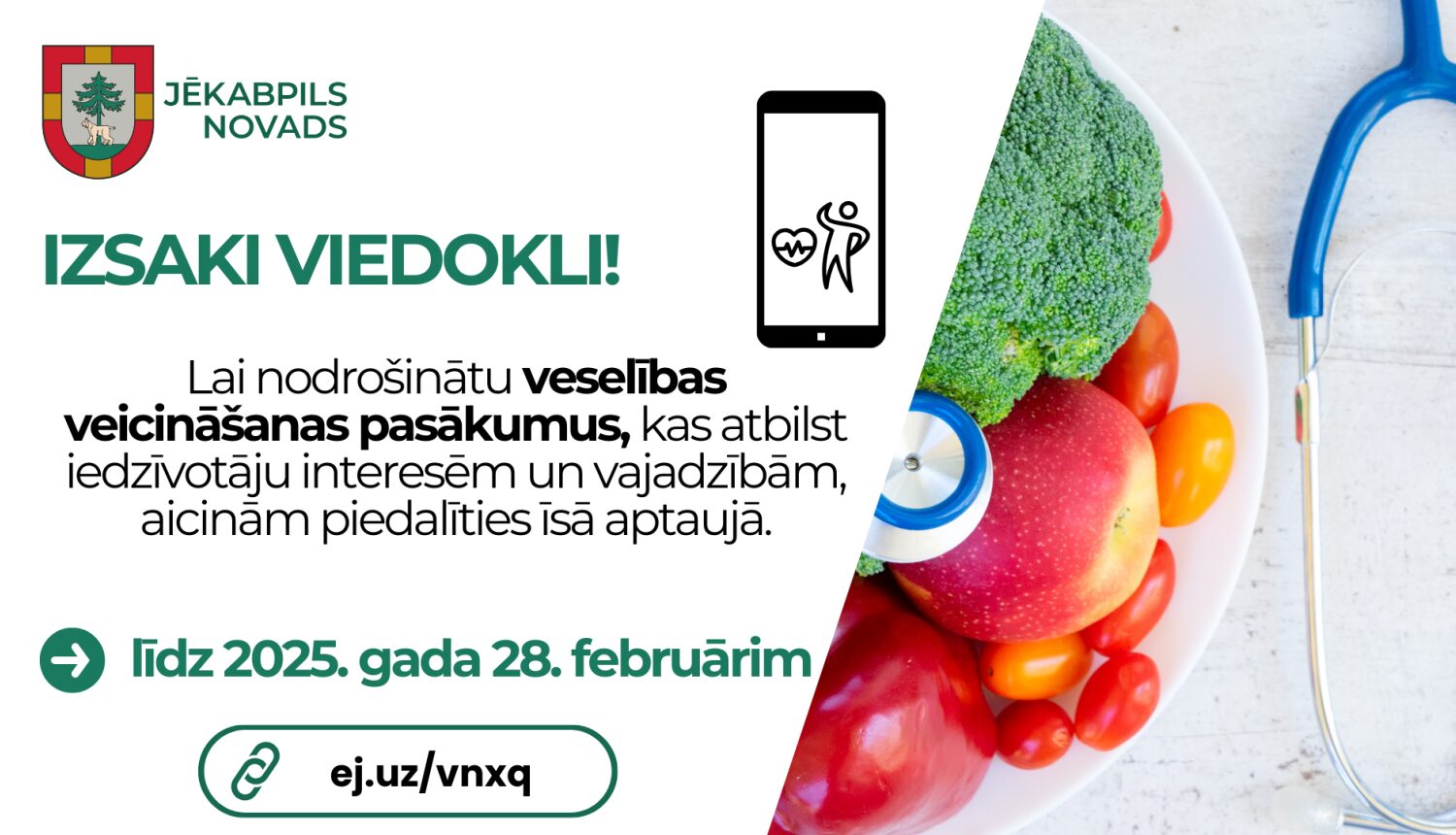 Aptauja par veselības veicināšanas pasākumiem Jēkabpils novadā