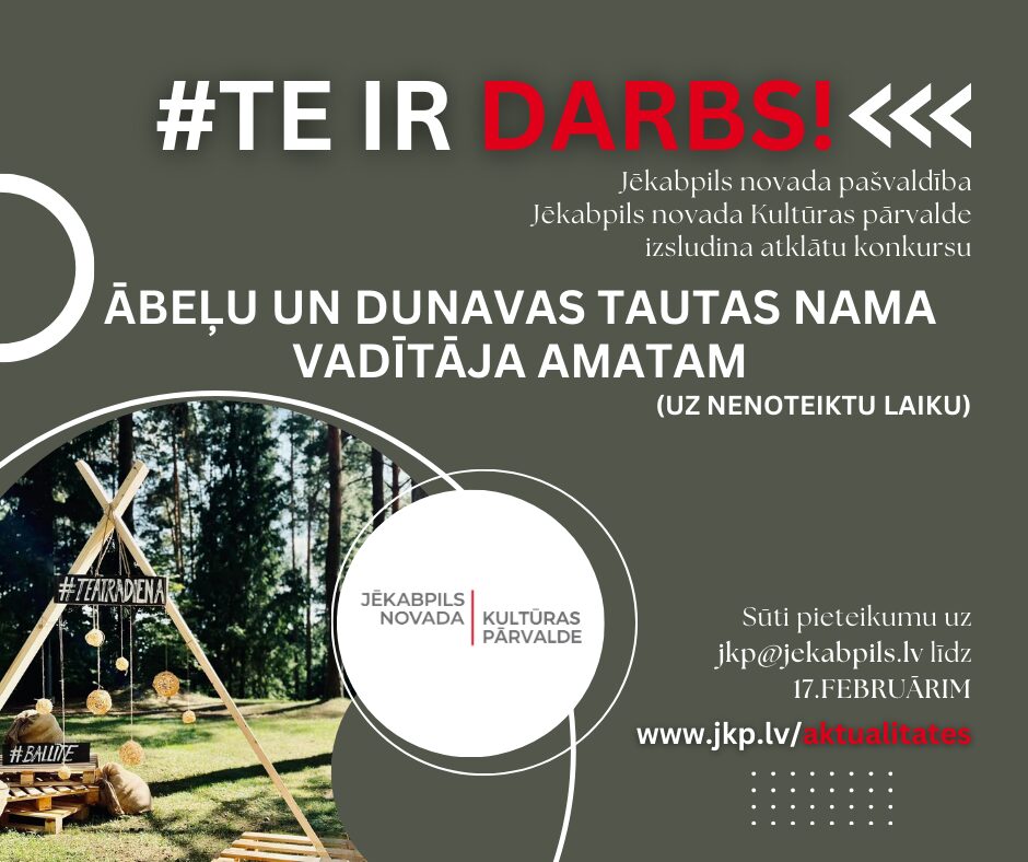 Konkursā meklē Ābeļu un Dunavas Tautas nama vadītāju
