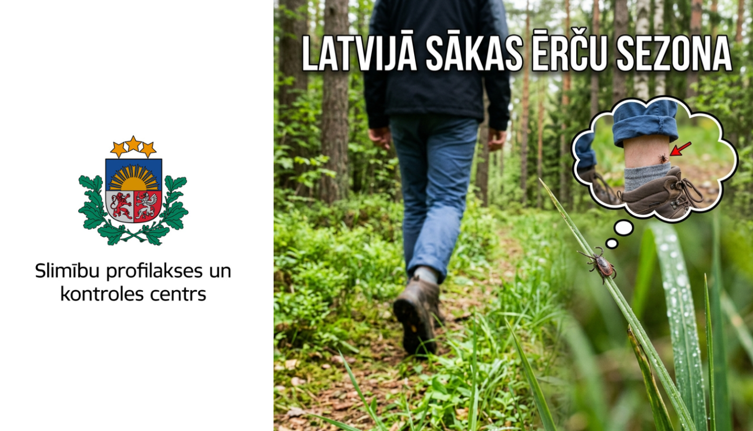 SPKC: sākas ērču aktivitātes sezona – saslimstības dati apliecina augstu risku Latvijā